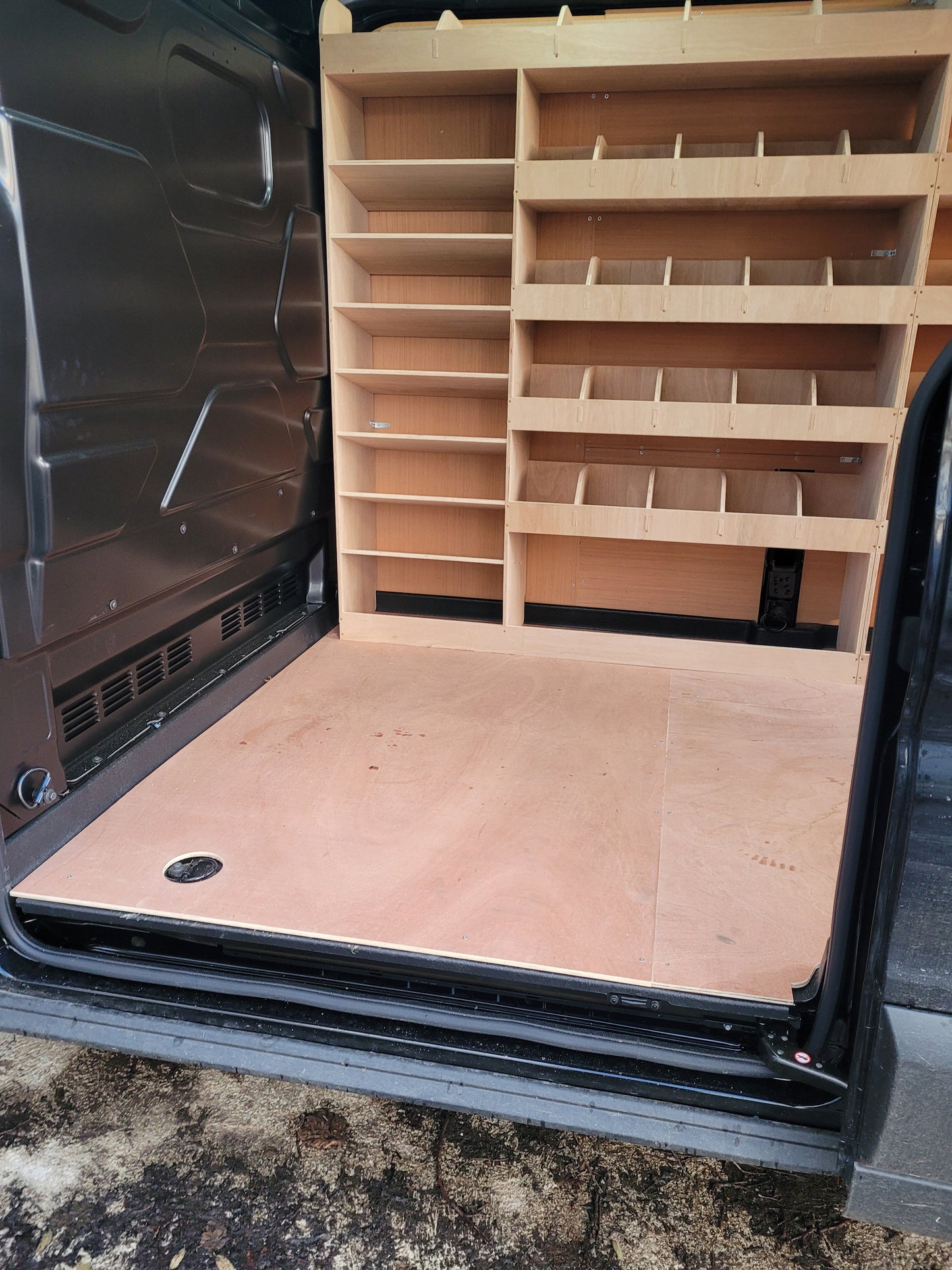 Drivers side Ford Transit Mk8 Van Racking - Darracott Designs