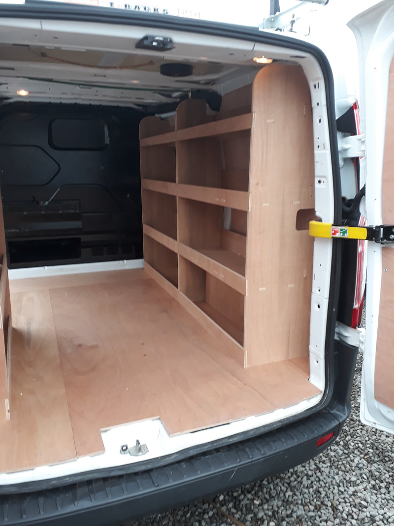 Ford Transit Custom Flat Shelf Van Racking 2024 Drivers side only new model - Fully Assembled - Darracott Designs