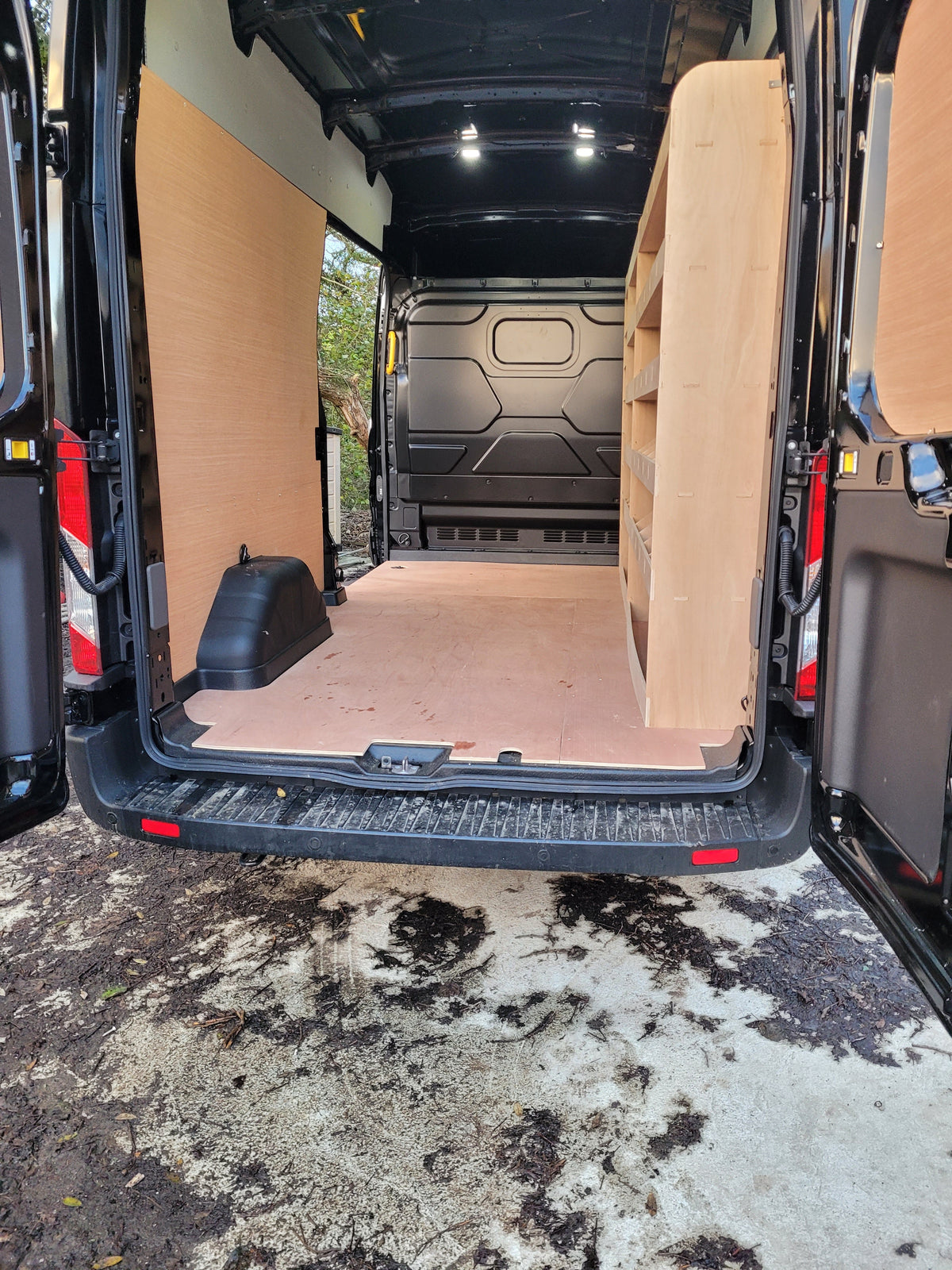 Ford Transit Rear Racking Ford Transit Mk8 Full Van Racking – Darracott Designs