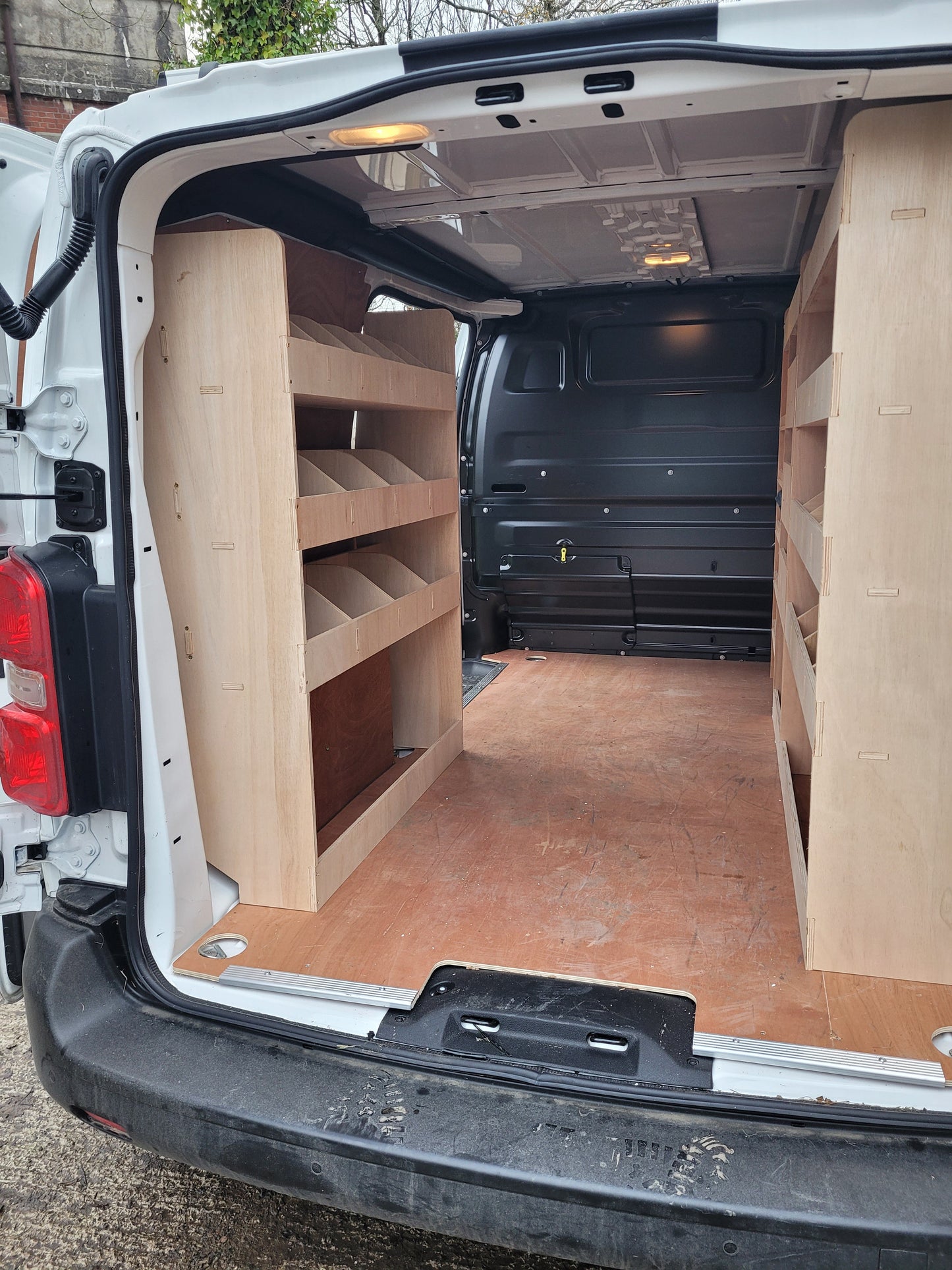 Vauxhall Vivaro Van Racking (2019 +) passenger side - Darracott Designs